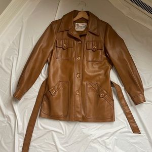 vintage leather chore coat
